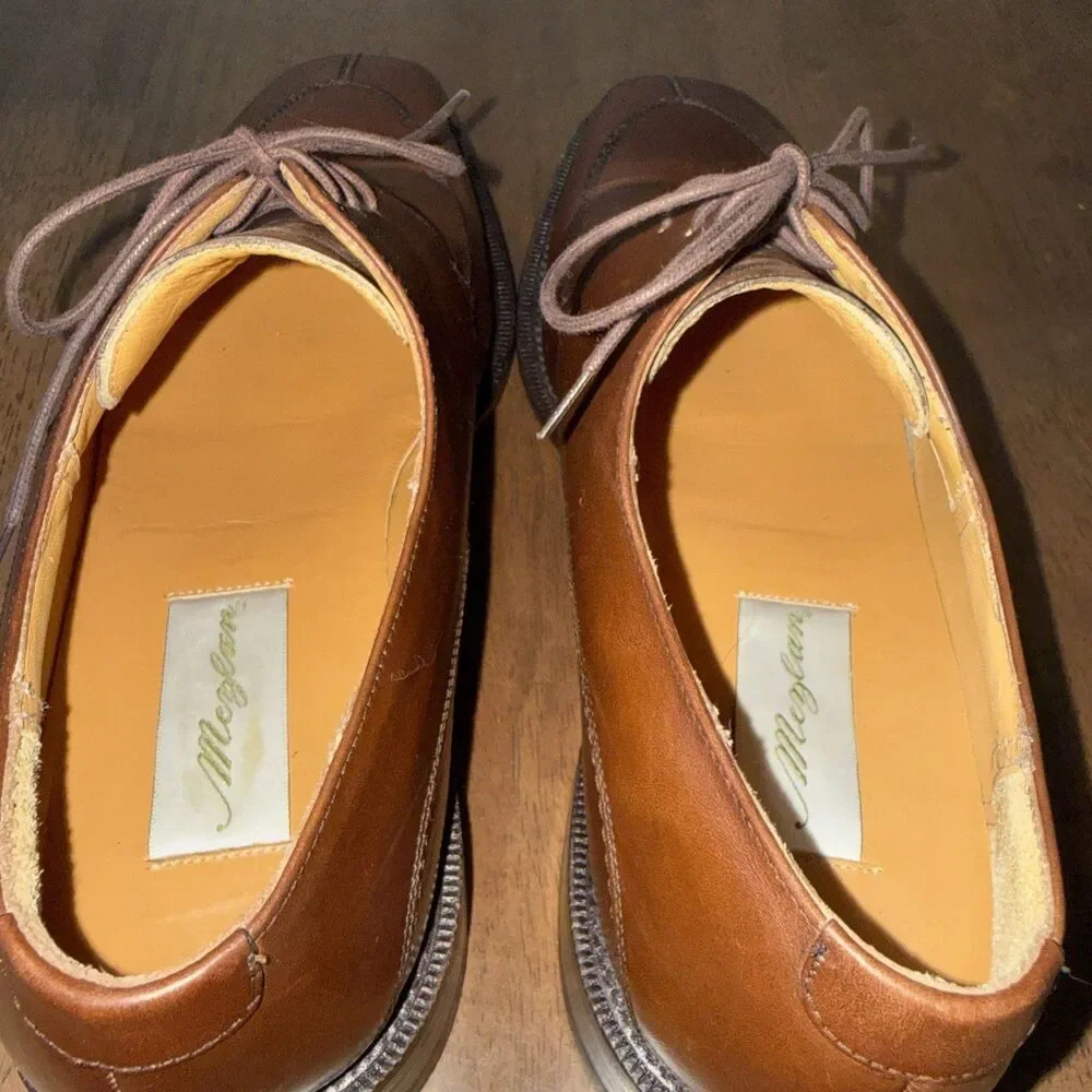 Mezlan Torello Apron Toe Derby Brown Leather Lace Up Dress Shoes Spain Mens 11W